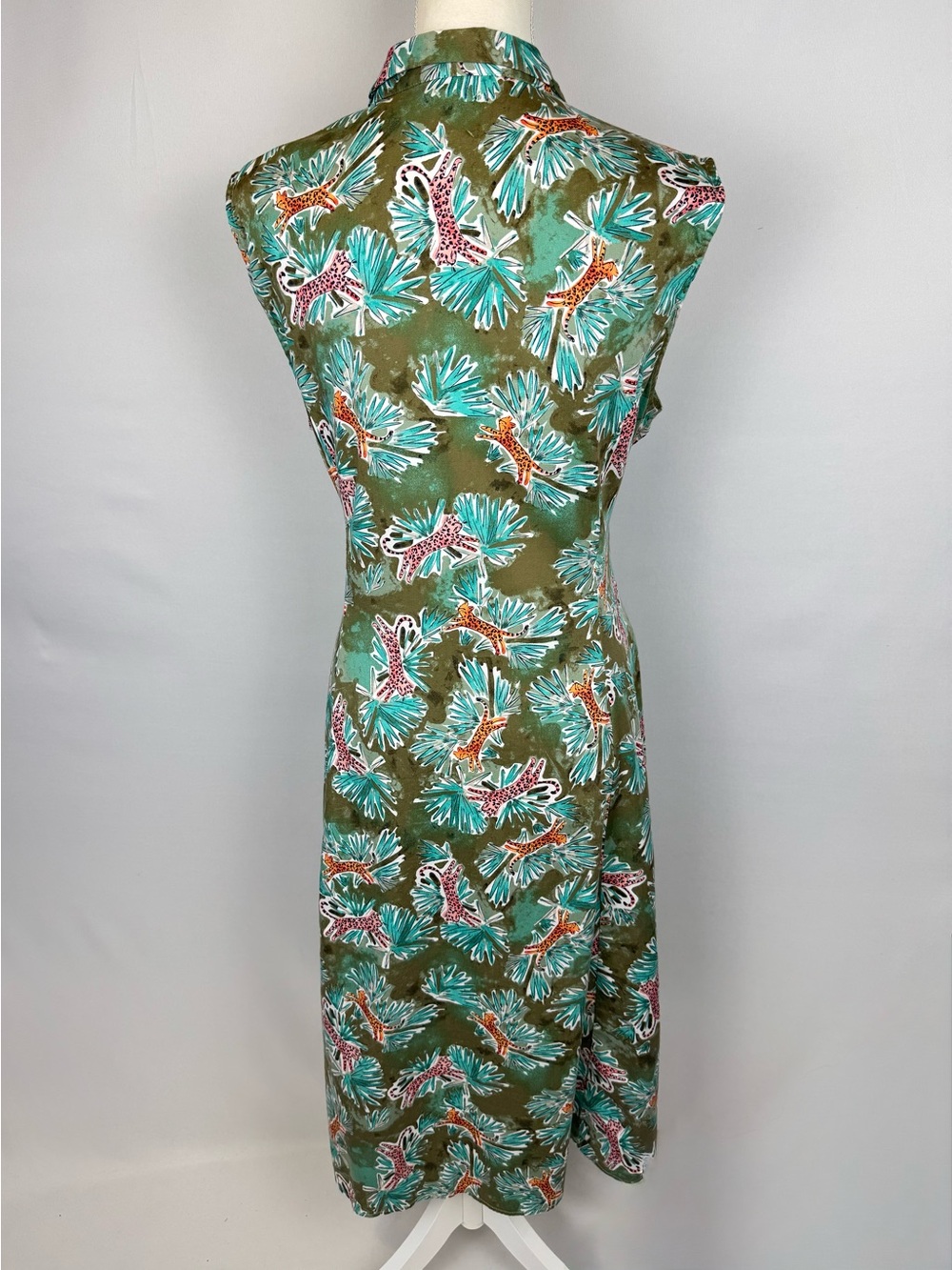 Nic+Zoe Pouncing Panthers Shirtdress Sleeveless Cotton Blend Size XL Safari - Picture 6 of 8